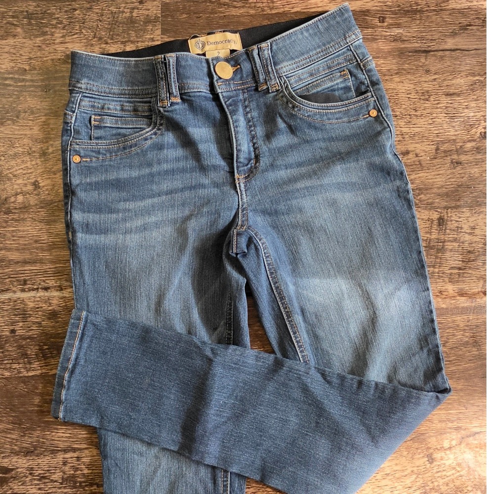 DEMOCRACY Ab Technology Jeans Womens 2 Blue Slimming Elastic Waist B1641BBCDXX